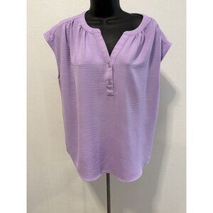 Simply Vera Vera Wang Women Large  Top Blouse Pullover Lavender Sleeveless